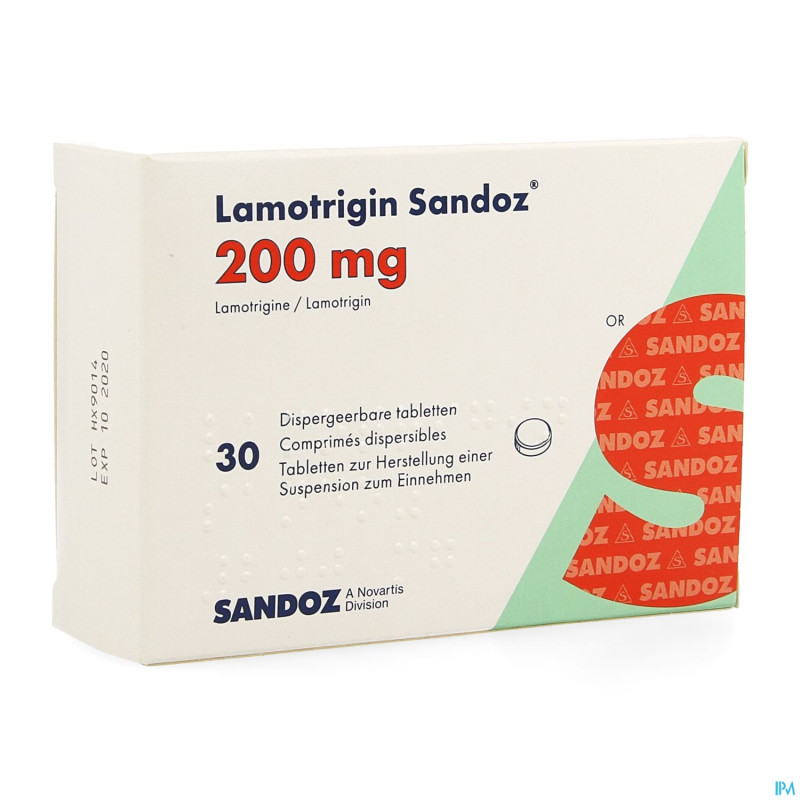 Lamotrigine 200 mg sandoz comp disp 30