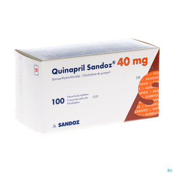 Quinapril sandoz 40 mg comp pell 100