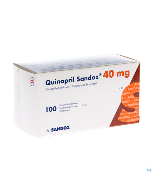 Quinapril sandoz 40 mg comp pell 100