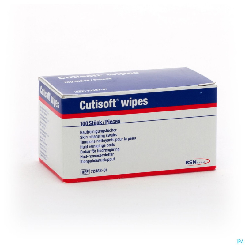 Cutisoft wipes skin cleansing swabs    100 7238301