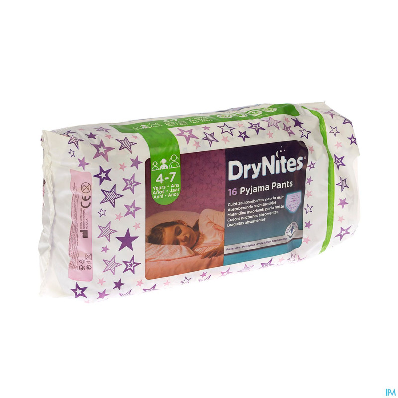 Drynites girl large   4-7 ans    16