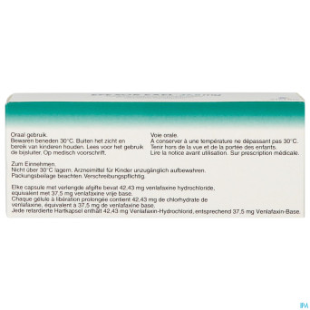 Efexor exel 37,5mg caps liberation prolonge 7
