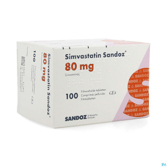 Simvastatin sandoz 80mg comp 100 alu/pvc