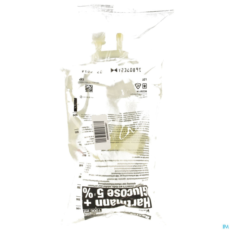 Bx hartmann 0,9% w/v+glucose 5% w/v viaflo 1000ml