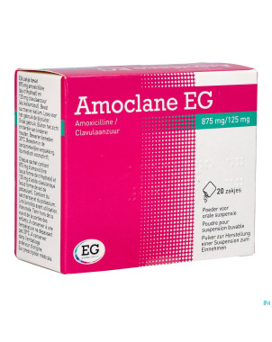Amoclane eg 875mg/125mg susp.buvable sach 20